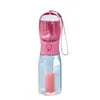 3in1 Pet Water Bottle for Cats-Portable 20oz Leak Proof Container with Poop Bag Dispenser for Travel Hiking Outdoor Use