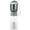 3in1 Pet Water Bottle for Cats-Portable 20oz Leak Proof Container with Poop Bag Dispenser for Travel Hiking Outdoor Use