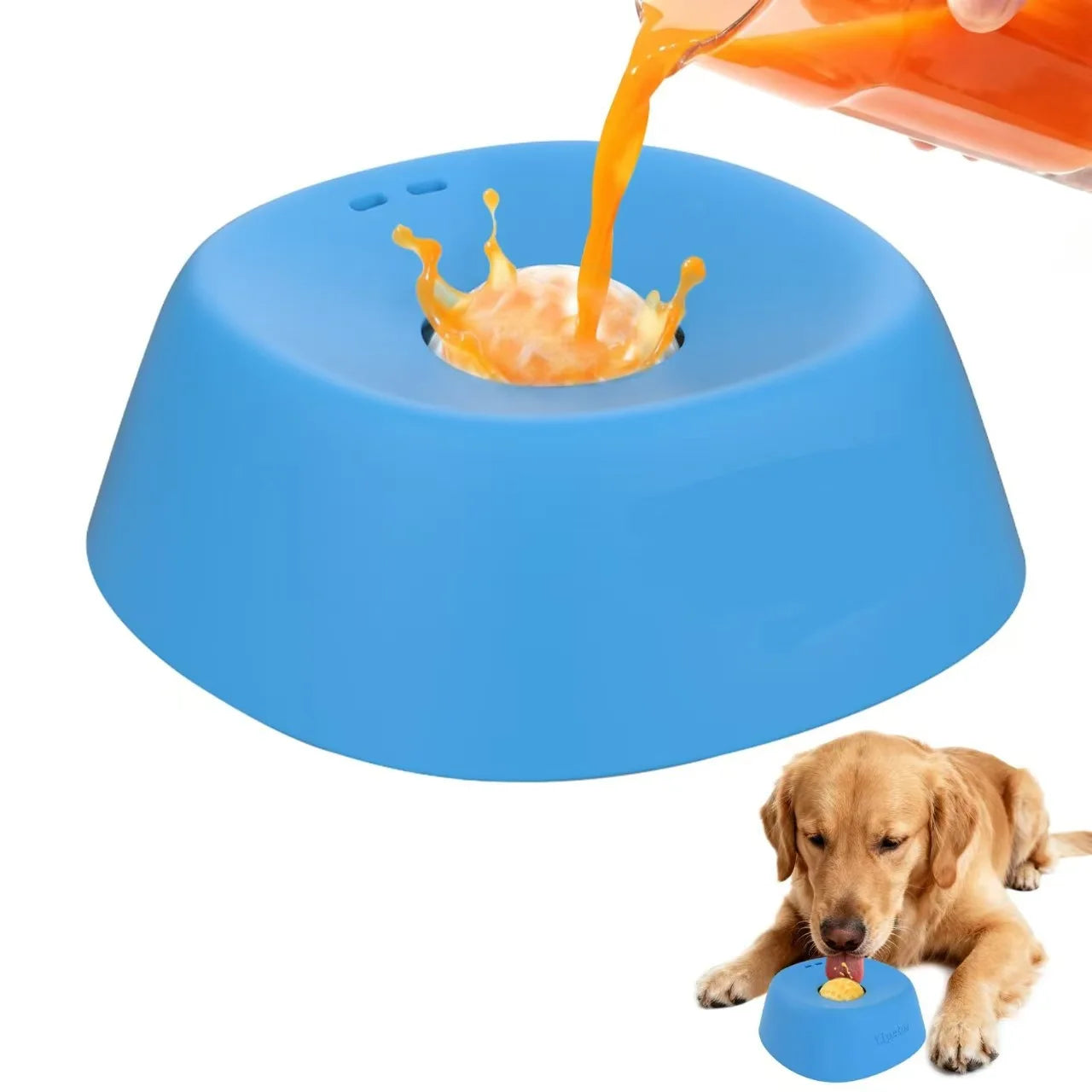 Practical and Convenient Dog Liquid Lick Bowl Slow Feeding Non-Slip Quadrate ABS\PP Material Portable Indoor/Outdoor Use