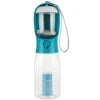3in1 Pet Water Bottle for Cats-Portable 20oz Leak Proof Container with Poop Bag Dispenser for Travel Hiking Outdoor Use