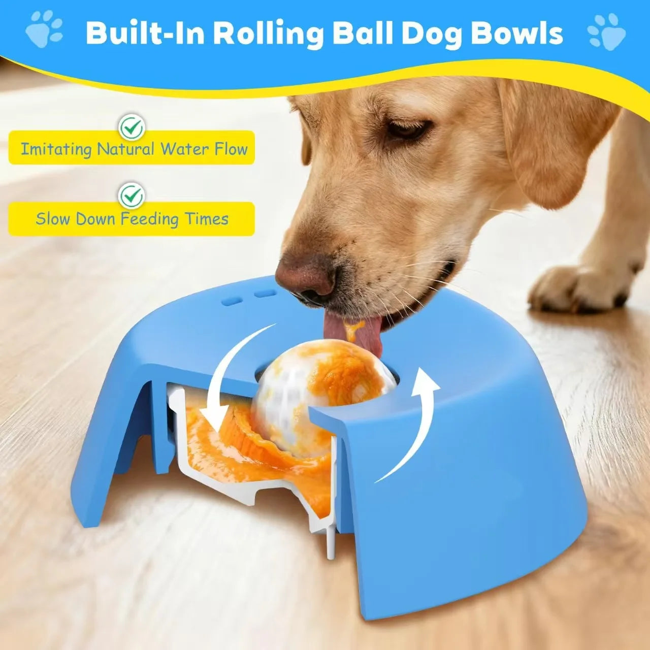 Practical and Convenient Dog Liquid Lick Bowl Slow Feeding Non-Slip Quadrate ABS\PP Material Portable Indoor/Outdoor Use