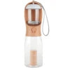 3in1 Pet Water Bottle for Cats-Portable 20oz Leak Proof Container with Poop Bag Dispenser for Travel Hiking Outdoor Use