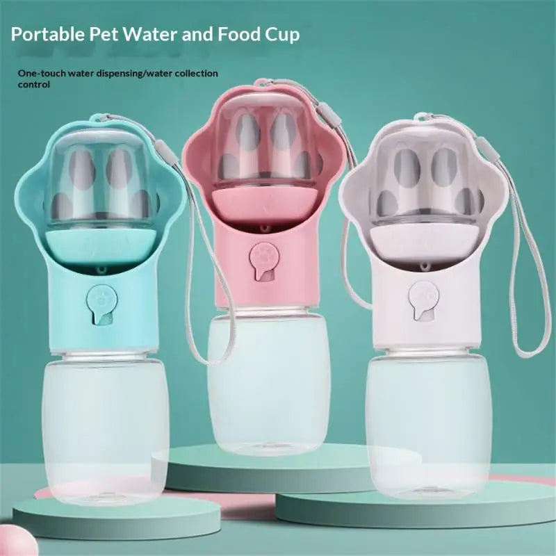❤Portable 2 In 1 Pet Water Bottle With Food Dispenser Dog Cat Travel Pet Water Cup Bottle For Outdoor Walking And Trips